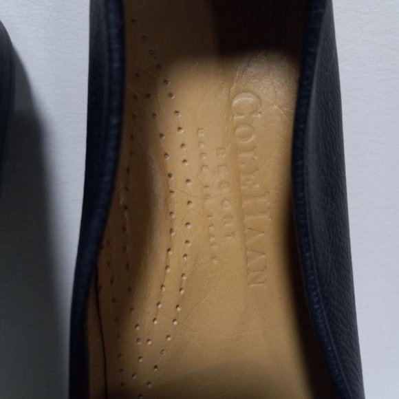 Cole Haan Leather Slip On Flat Loafer Shoes Navy Blue Women's Size 8.5 4A - Picture 5 of 8